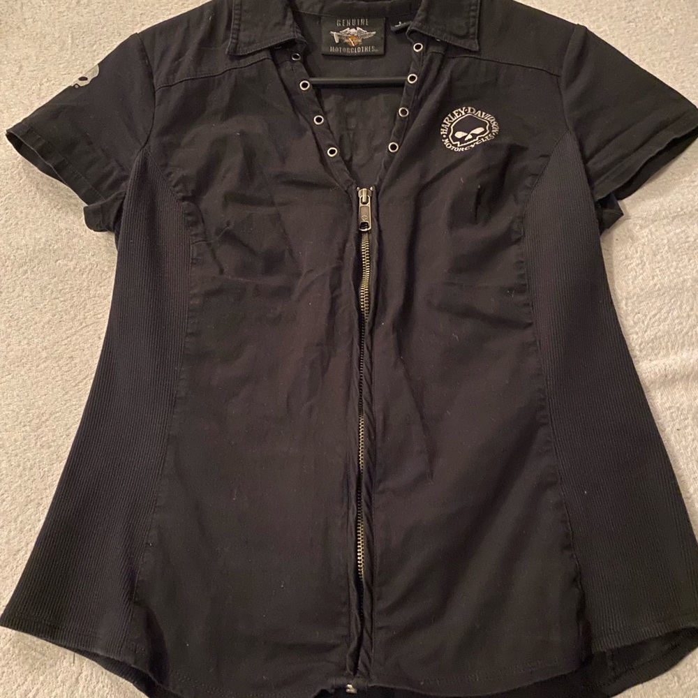 H-D women’s zip up corset top